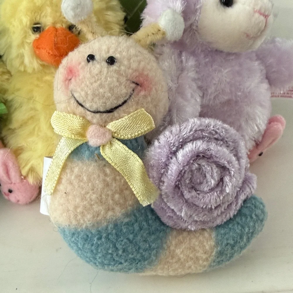 Russ Vintage Mini Easter Animals Bunny Slippers Plush Toys - Lot of 9